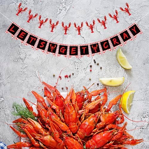 Lets Get Cray Banner for Crawfish Party Decorations