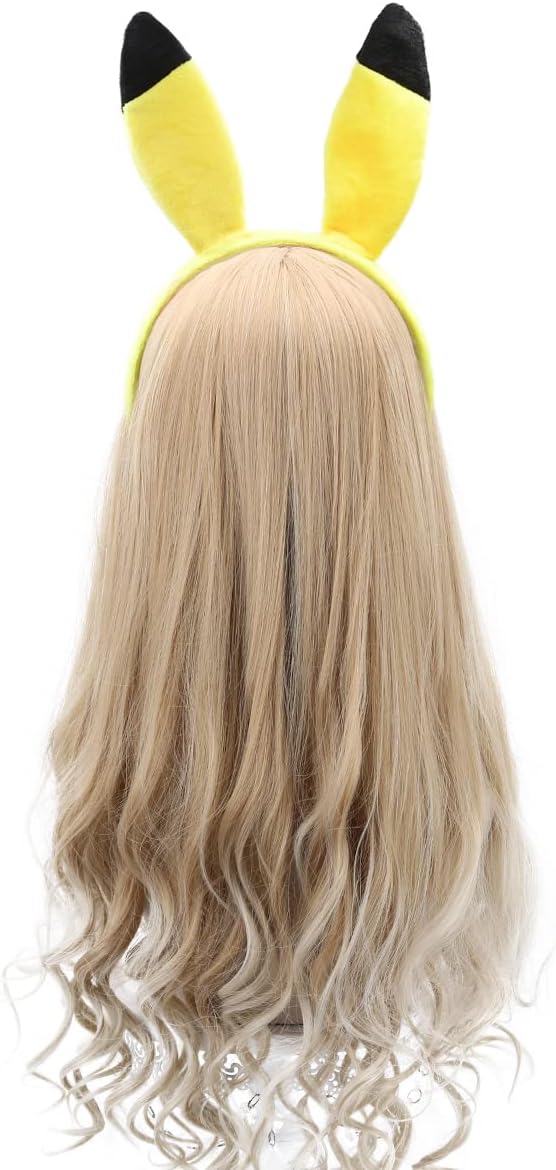 HODRME Yellow Cartoon Ears Headband for Halloween Christmas Party Cosplay Costume