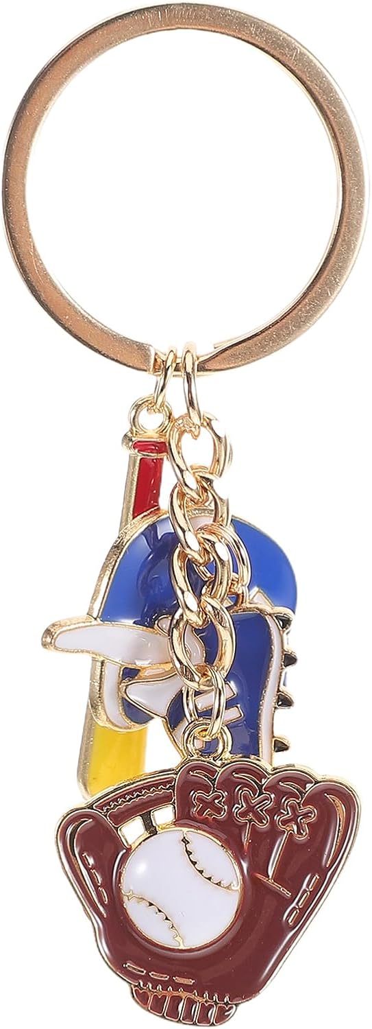 LOGOFUN Mini Baseball Bat Keychain for Sports Fans