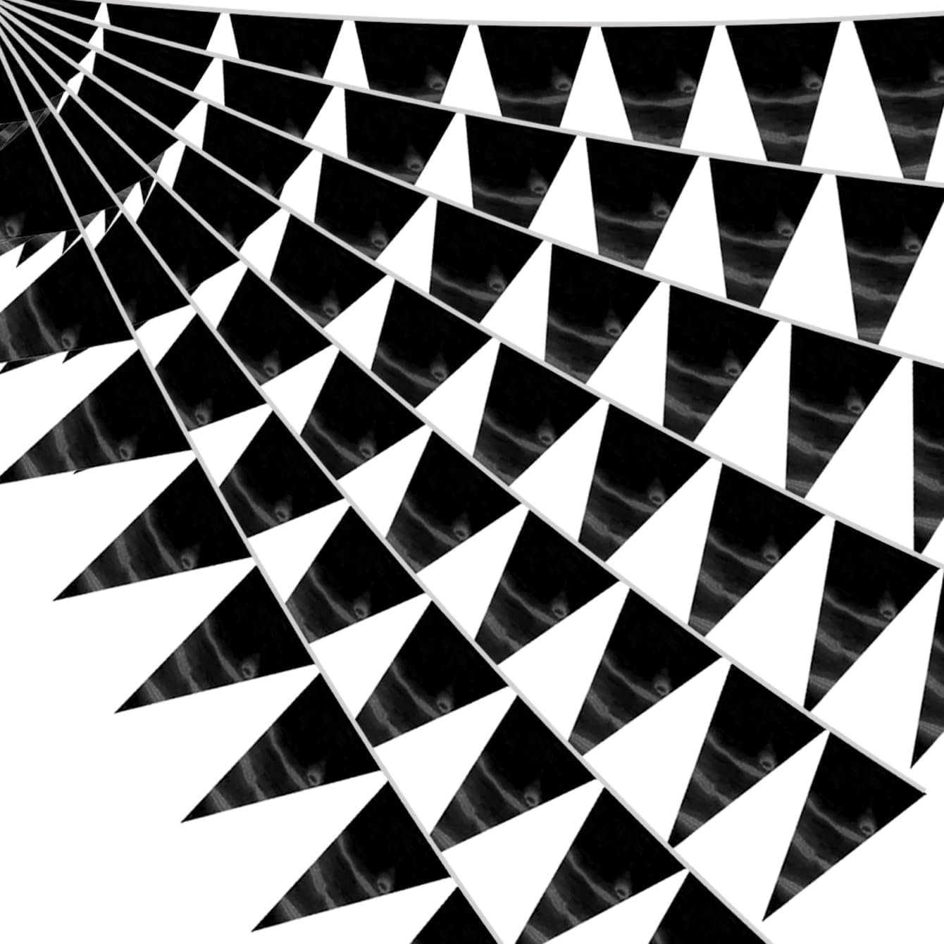 Black Triangle Pennant Banner Set 65FT for Events
