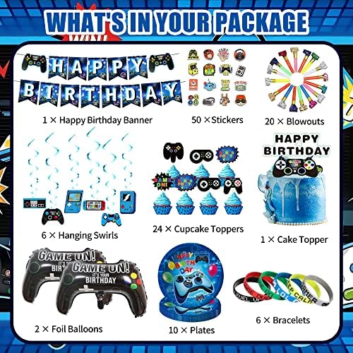 VOFGODI Boys Birthday Party Decorations Set Blue
