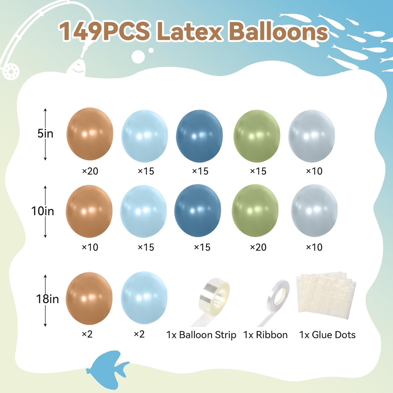 CROSSFINGERS Fishing Balloon Arch Garland Kit
