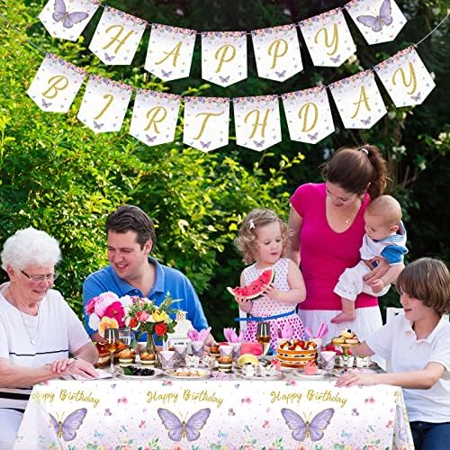 Butterfly Birthday Party Supplies Set for 24 Guests