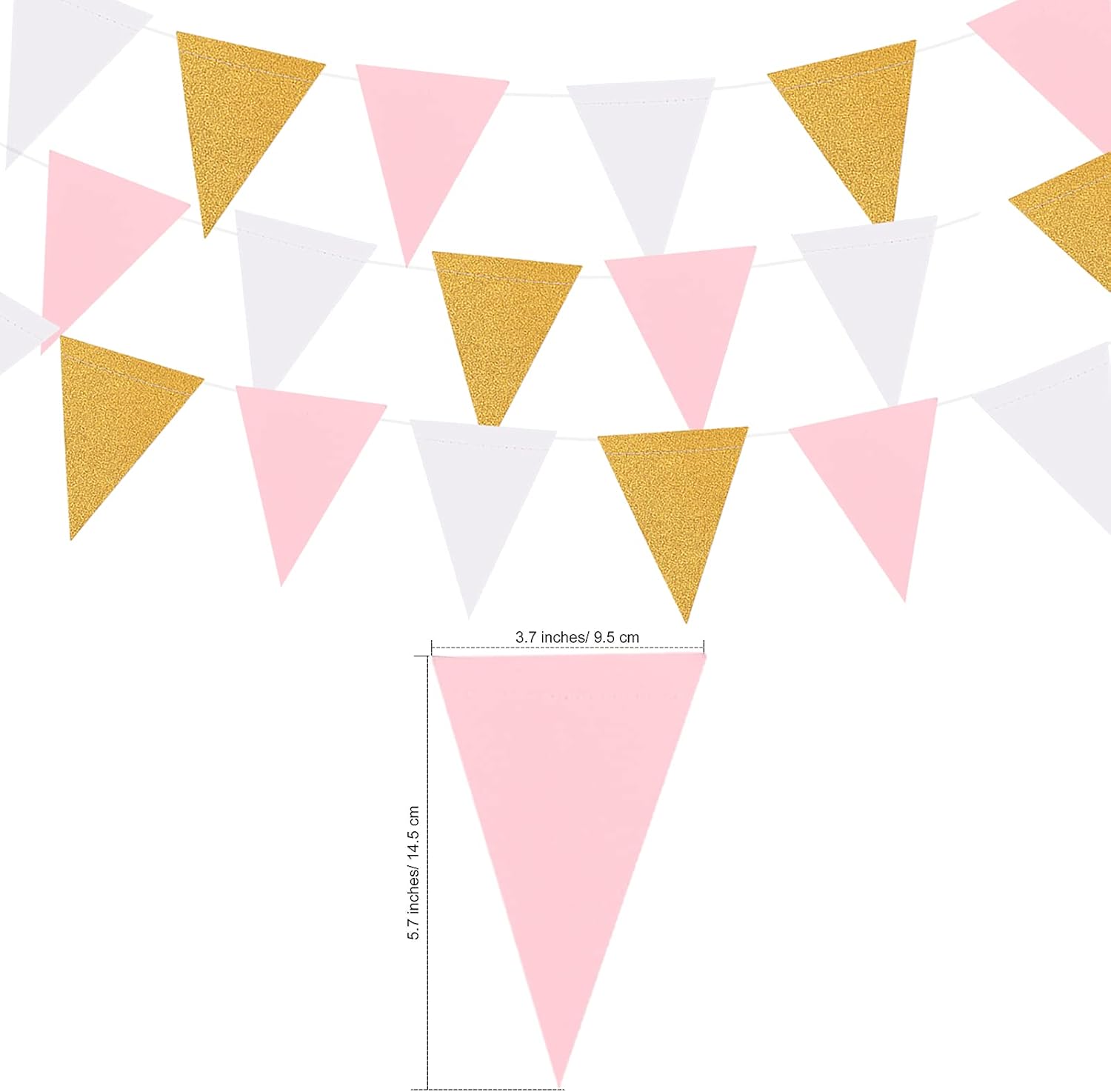 MerryNine Triangle Flag Bunting Banner 3 Pack 30 Feet