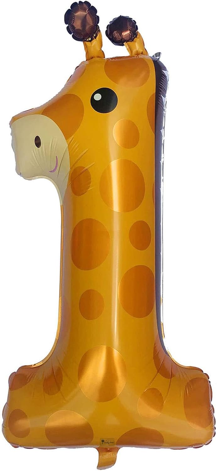 Giraffe 1st Birthday Balloons 40 Inch Large Number 1 Decorations