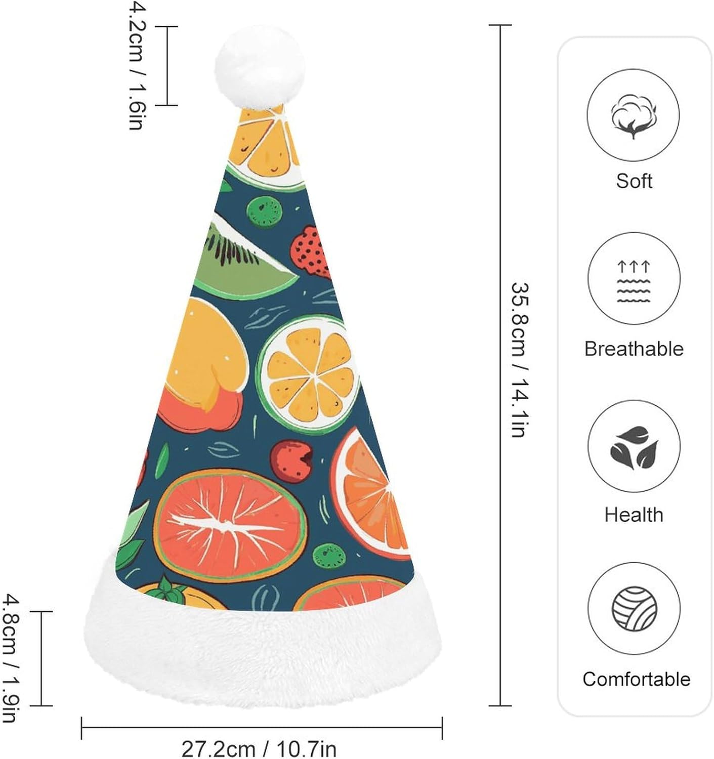 Santa Hat Fruits Pattern Christmas Party Headwear