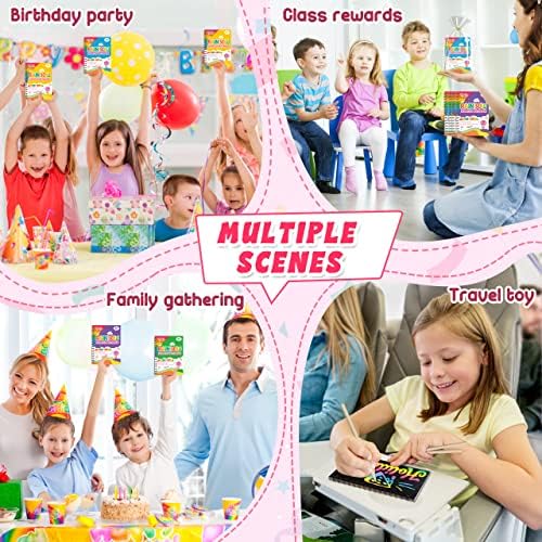 Rainbow Scratch Art Notebook Party Favors 36 Pack for Kids