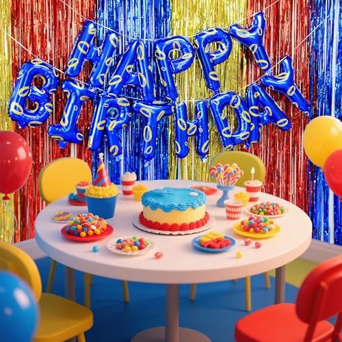 Cartoon Blue Hedgehog Birthday Banner Decorations