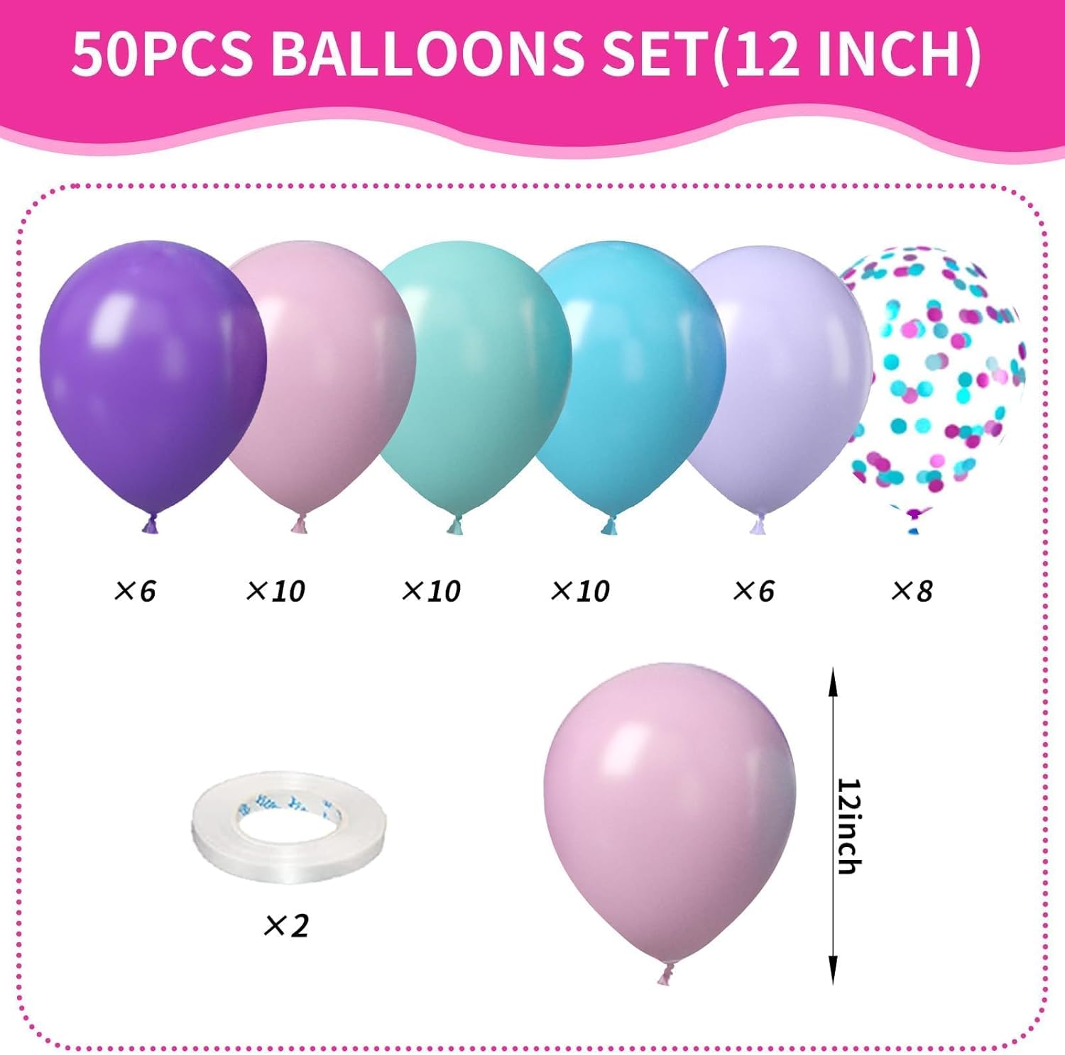 Sowide Mermaid Balloons 50Pcs Party Decorations
