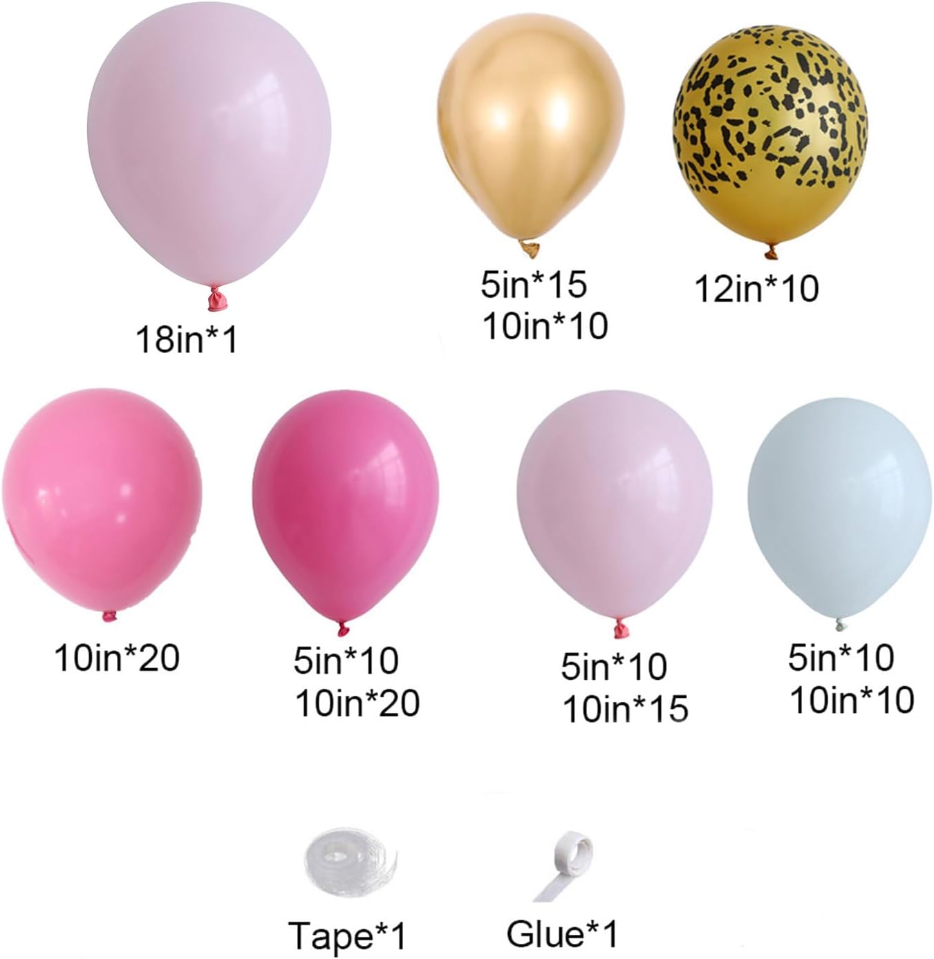 133 Pcs Pink Leopard Print Balloon Garland Kit