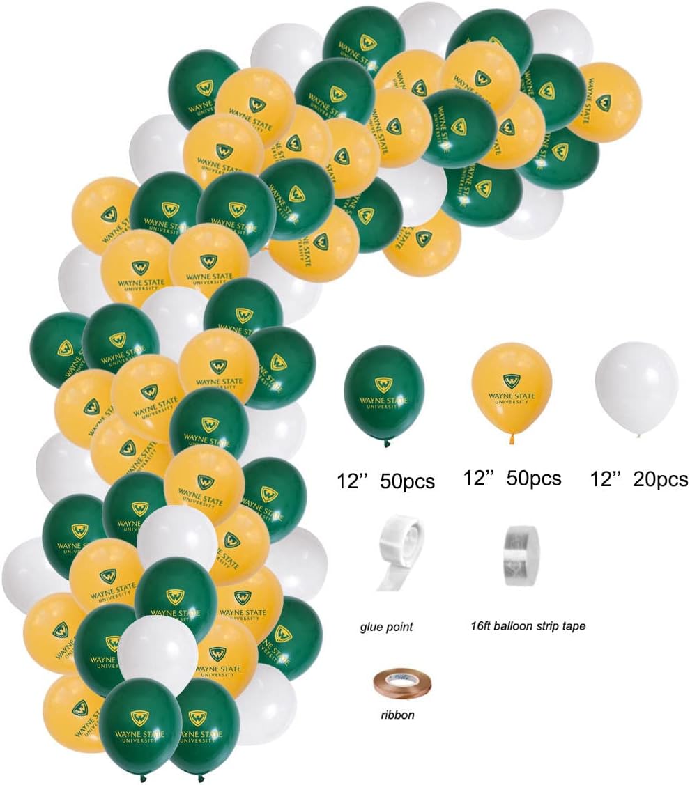 Wayne State University Balloons Garland Kit with Arch and 120 Pieces