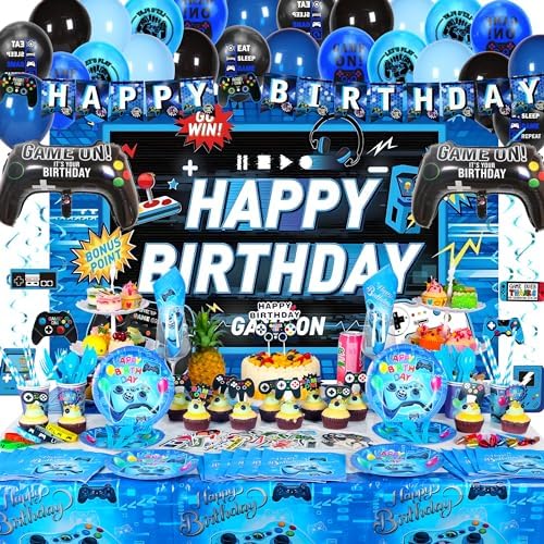 VOFGODI Boys Birthday Party Decorations Set Blue