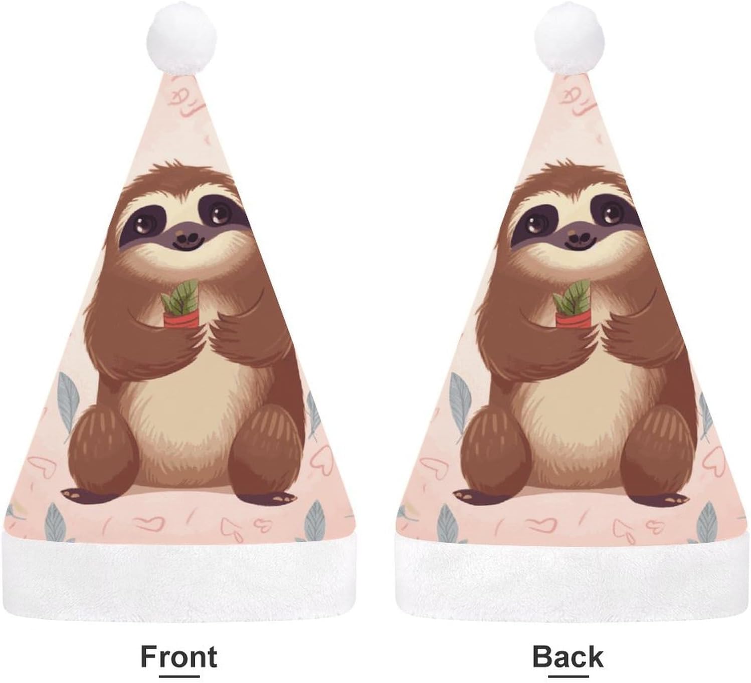 Santa Hat Cute Sloth Christmas Headwear for Adults