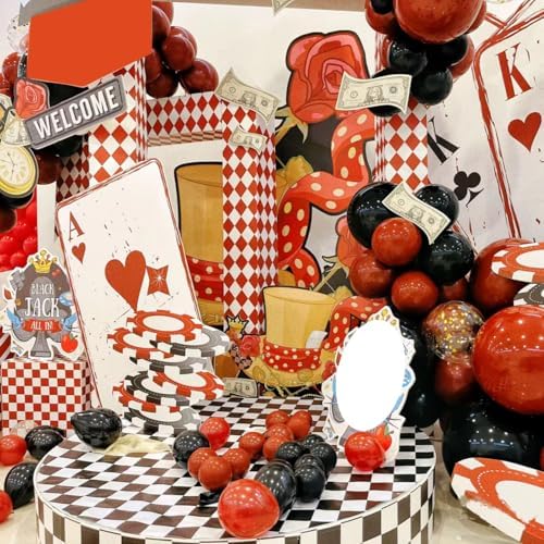 Red Black Gold Balloon Arch Kit 114PCS 4 Sizes for Party Decorations