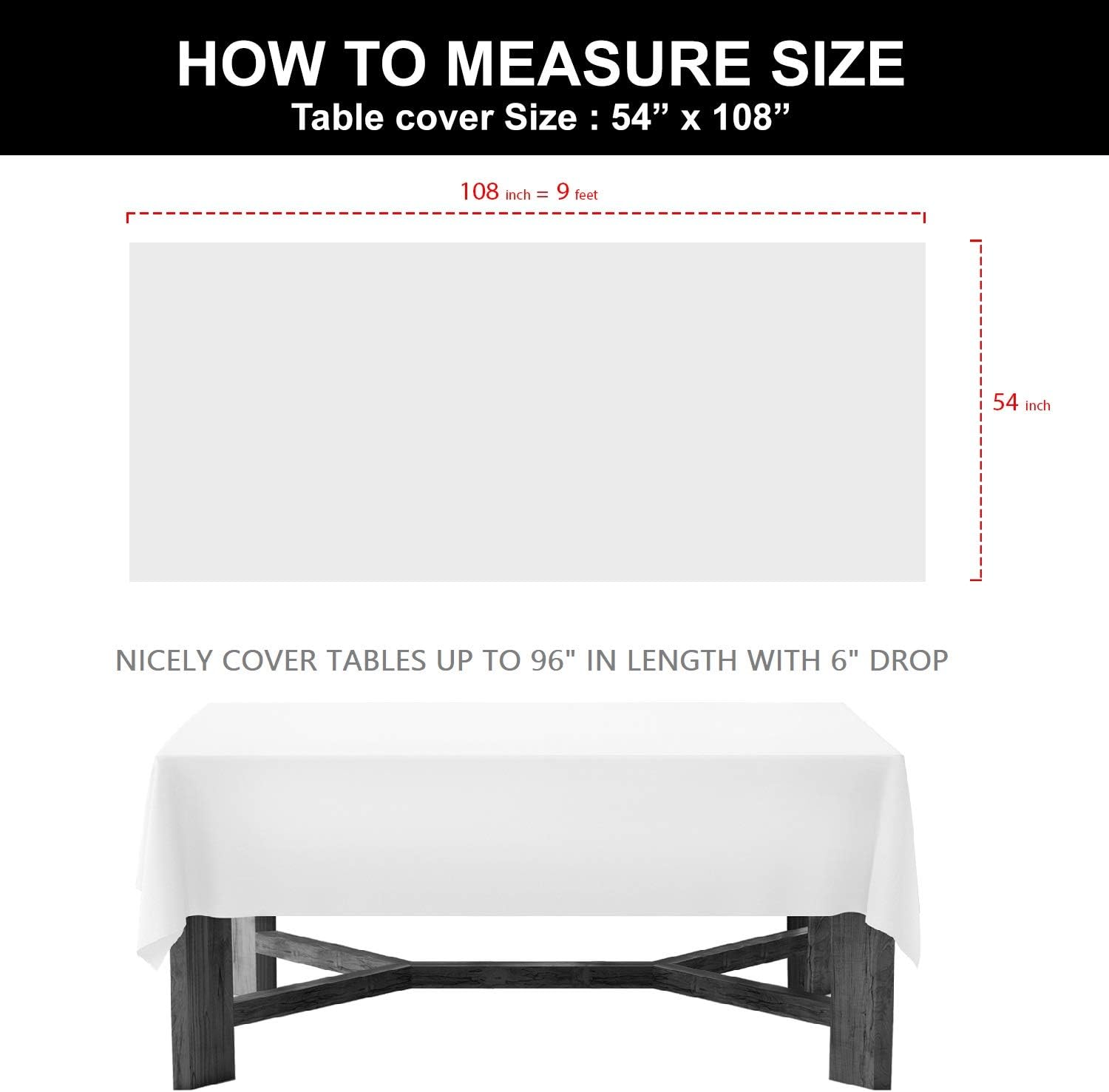 Party Essentials Heavy Duty Plastic Table Cover Burgundy 54 X 108