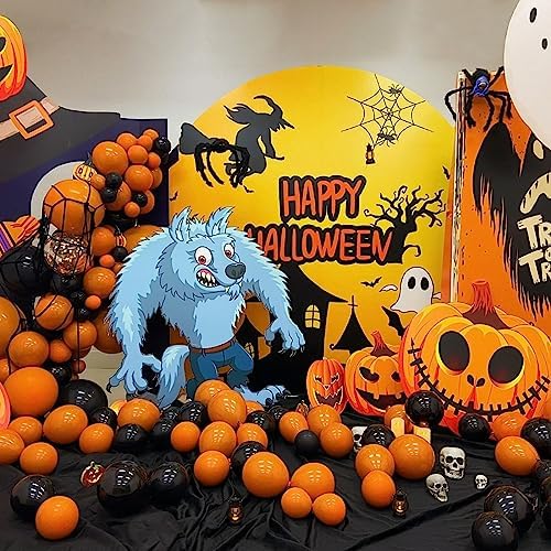 100 Pcs Black and Orange 12 Inch Halloween Balloons
