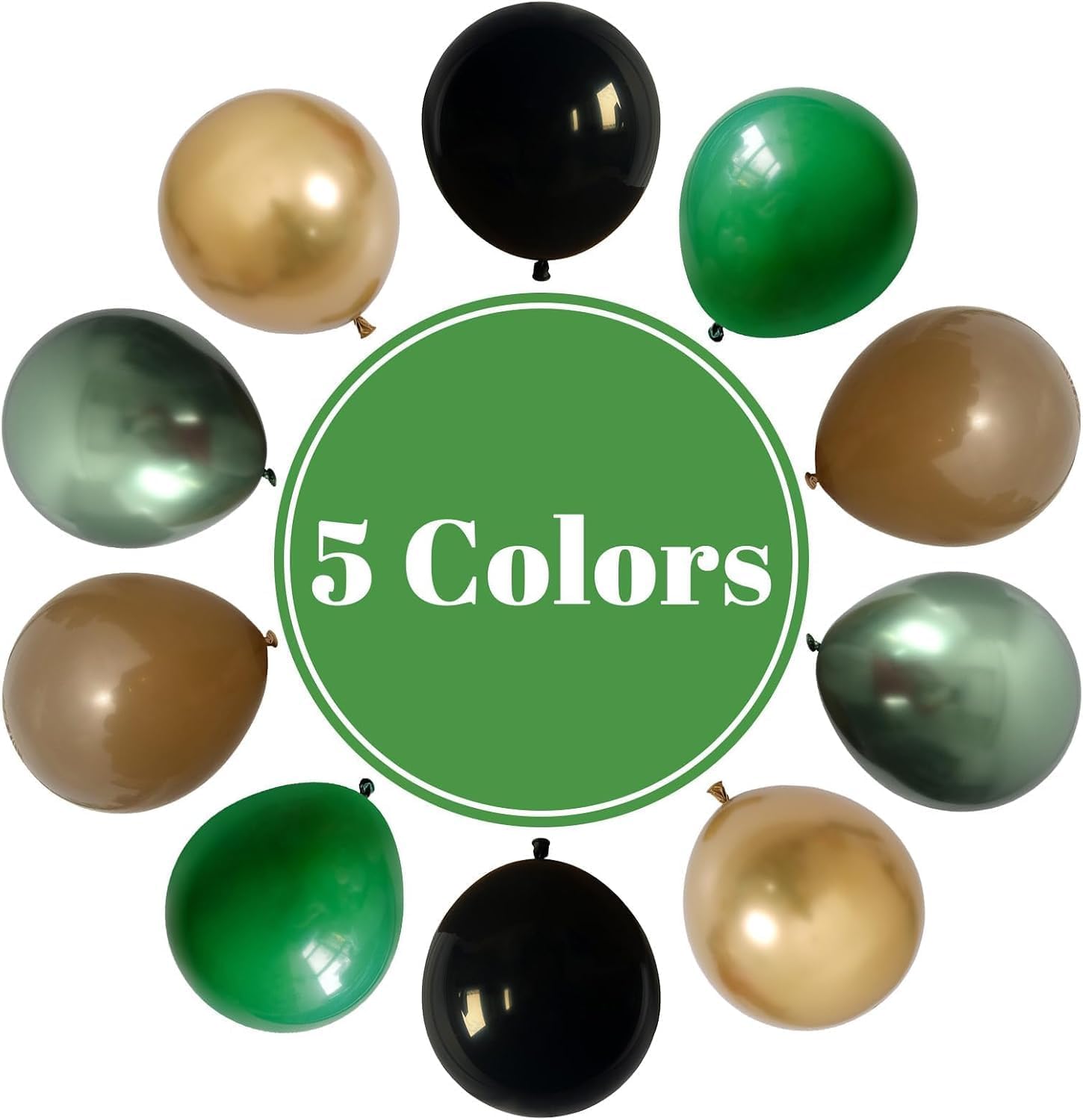 TAOYE 12 Inch 60 Pcs Green Brown Balloons Set