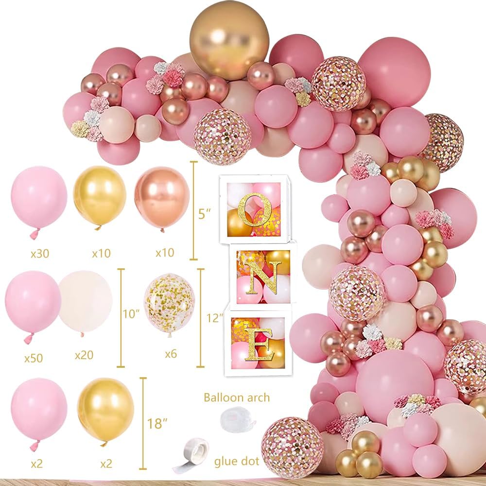 Baby Girl 1st Birthday Decorations Supplies Kit