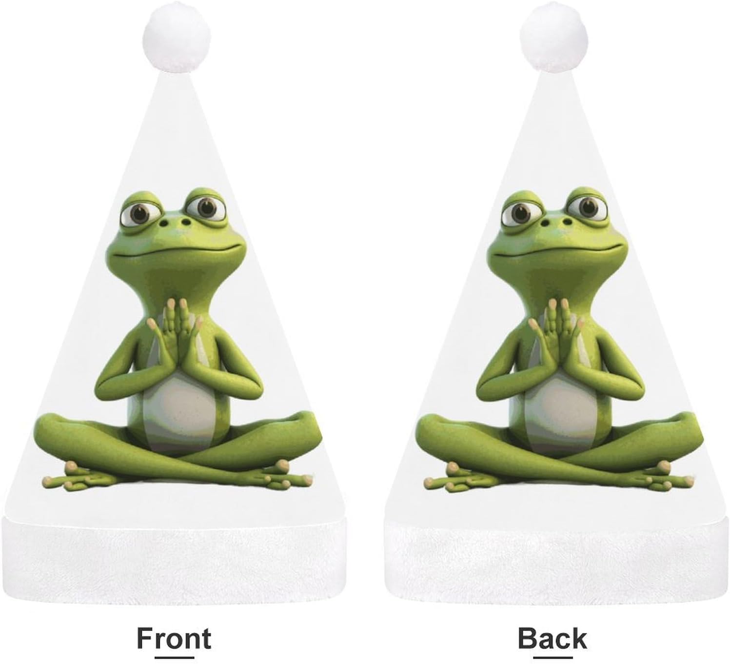Funny Frog Yoga Santa Hat Christmas Party Headwear