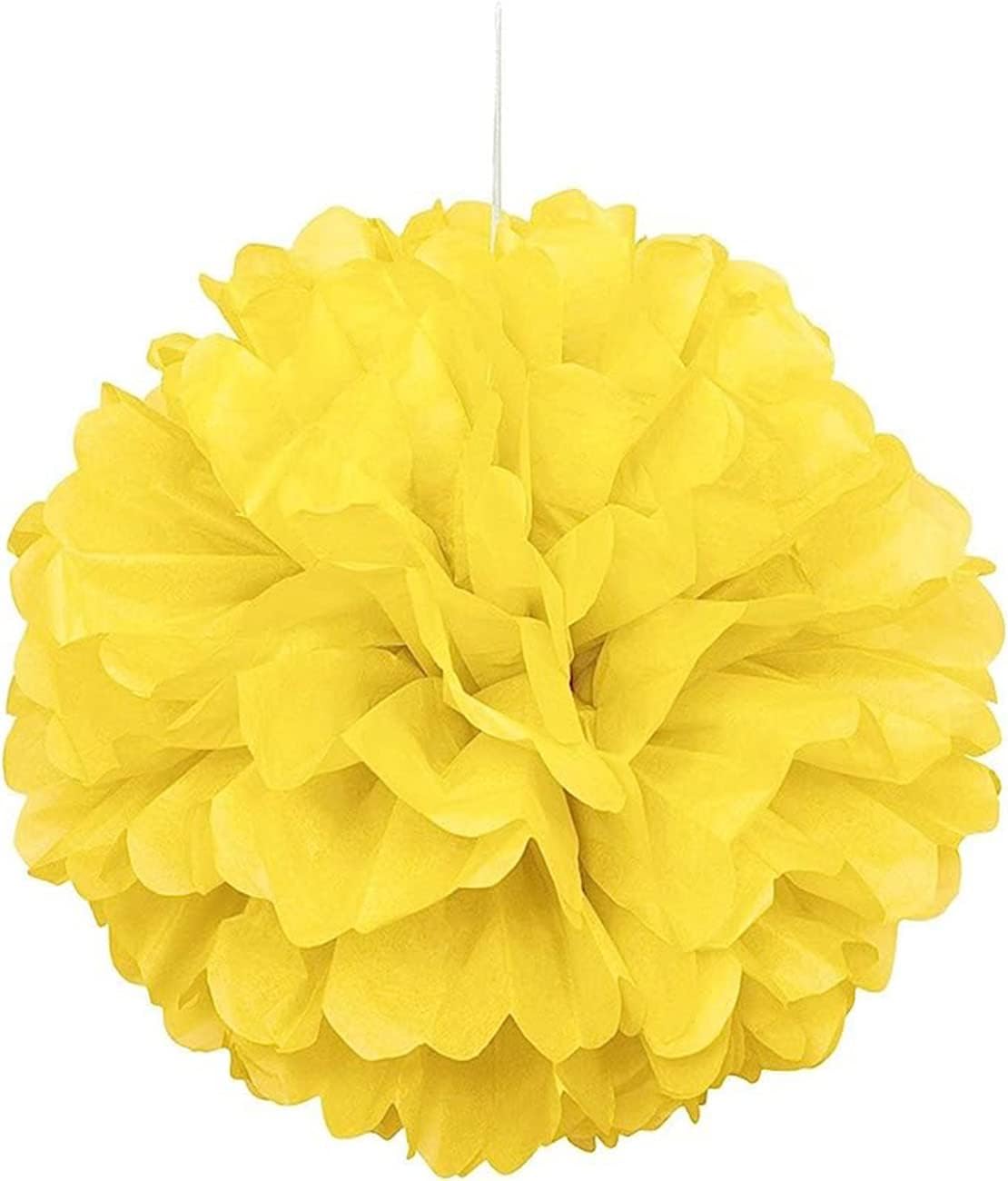 Xiksxitn 12pc Yellow Tissue Paper Pompoms Decorations