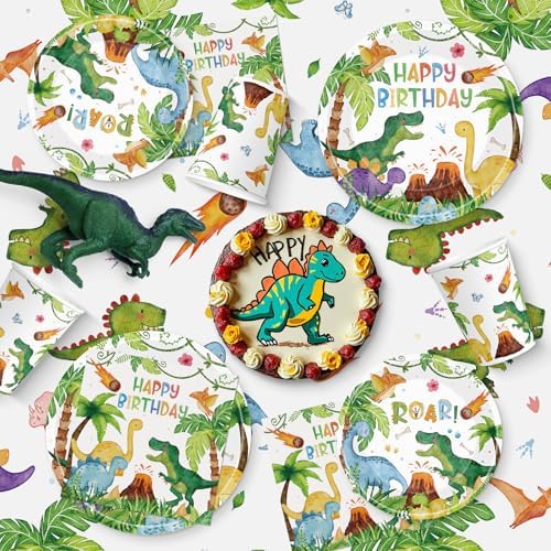 170 Pcs Dinosaur Birthday Decorations Set