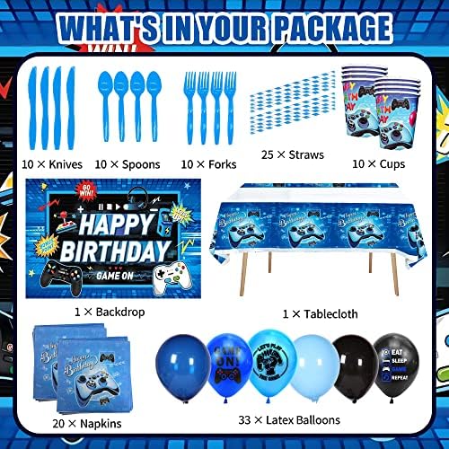 VOFGODI Boys Birthday Party Decorations Set Blue