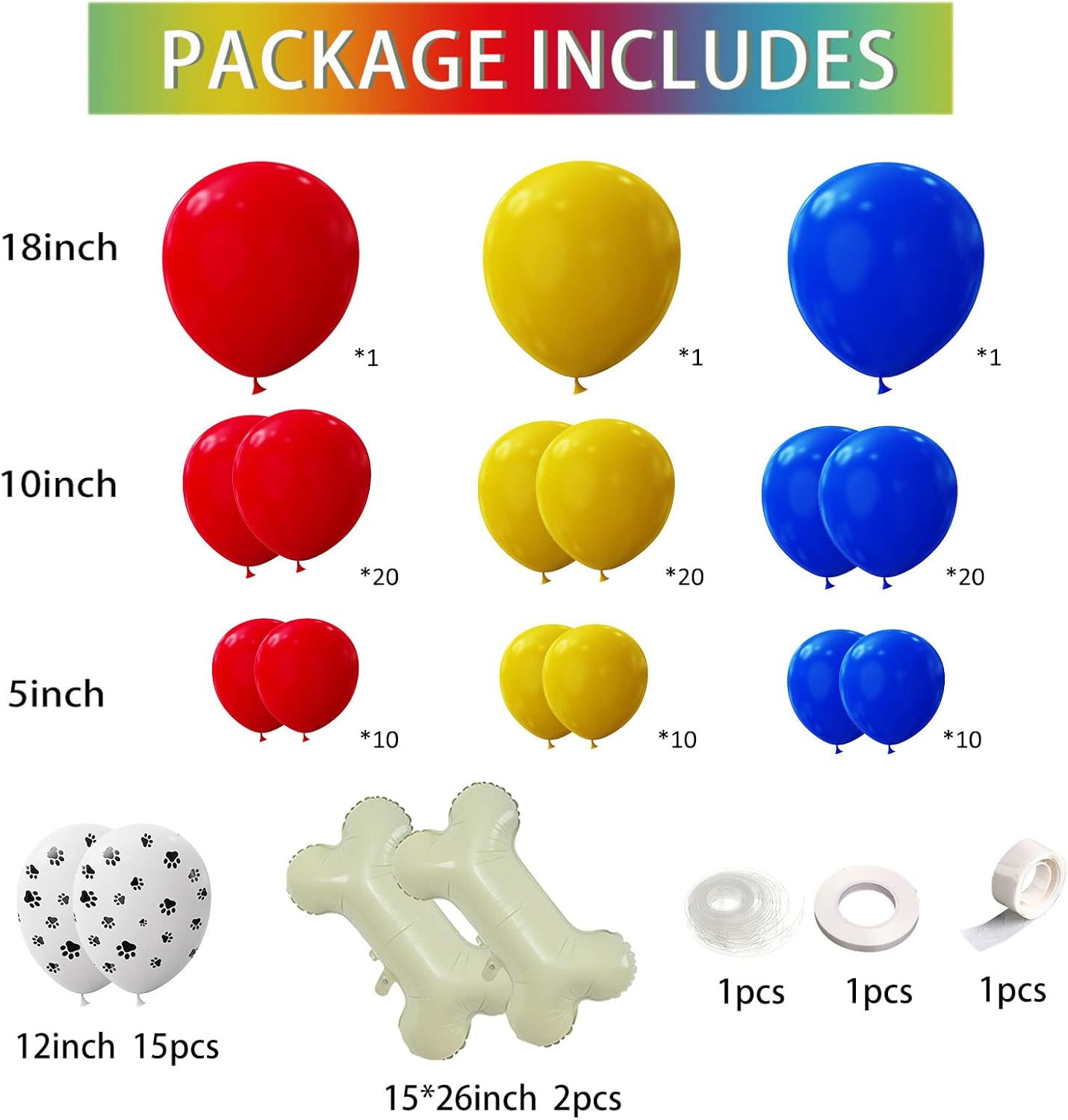 EASUTE Paw Balloons Garland Kit Birthday Decorations