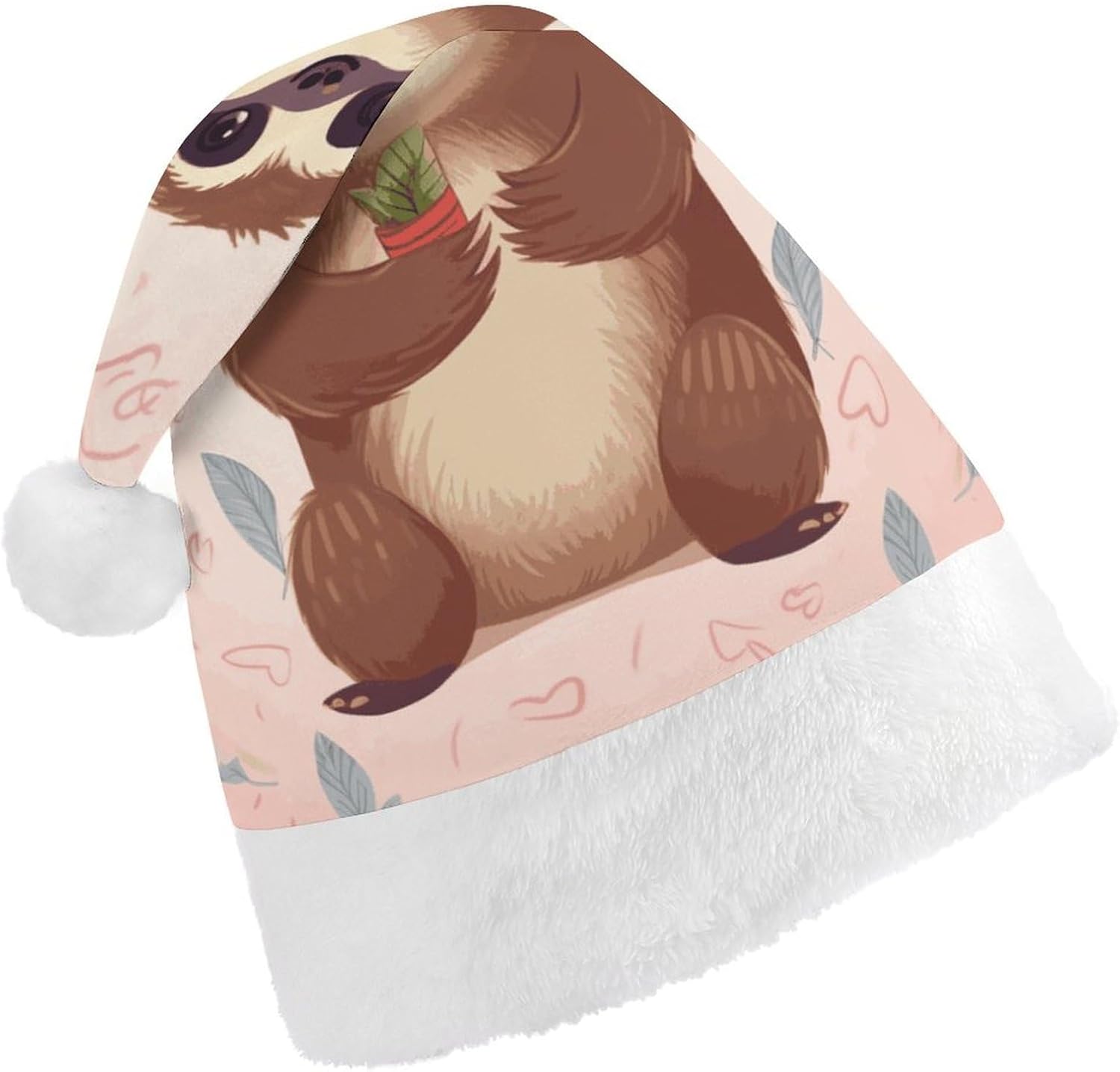 Santa Hat Cute Sloth Christmas Headwear for Adults