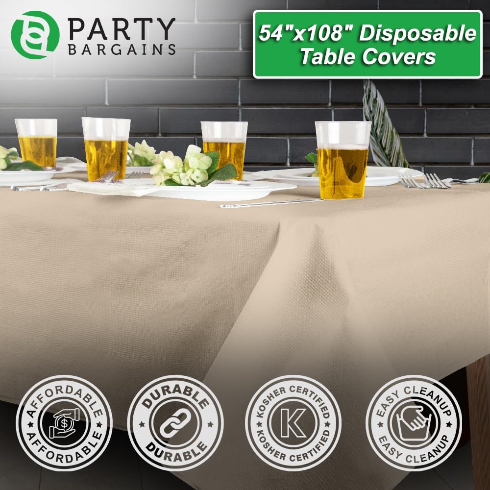 40 Disposable Table Covers 54 X 108 Ivory Party Tablecloth