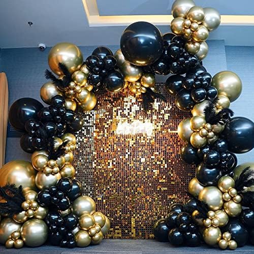 NISOCY Black Balloons 102PCS Garland Arch Decor Kit