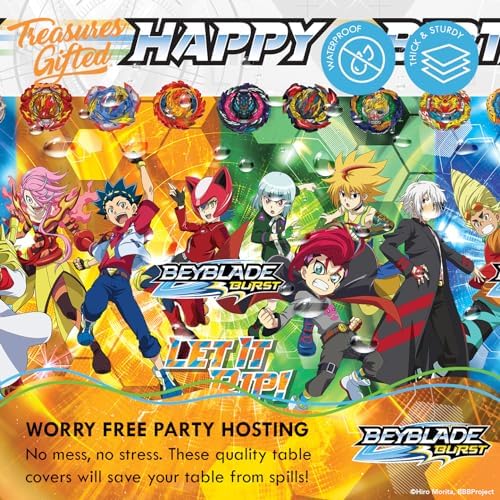 Treasures Gifted Beyblade Burst Tablecloth 54x108 Birthday Party Decor