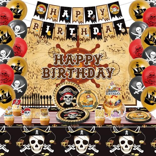 Heidaman 120Pcs Pirate Party Decorations Set