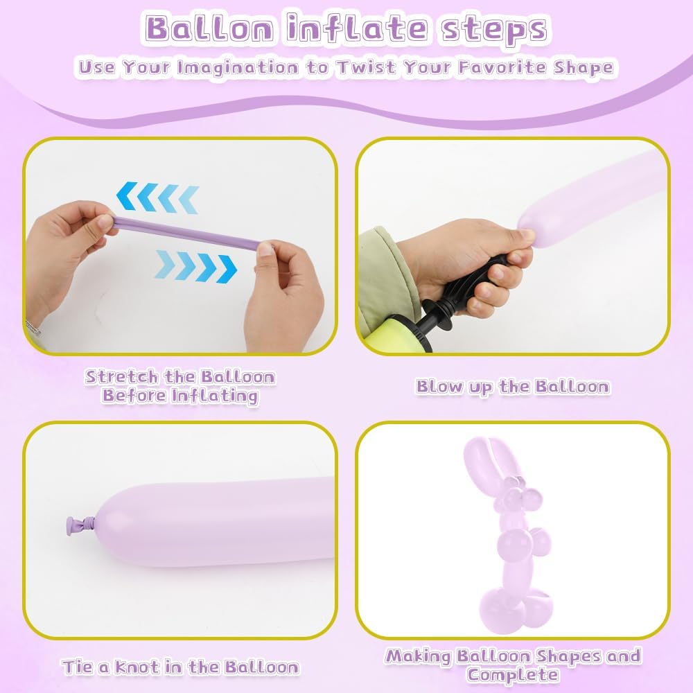 260Q Purple Long Balloons for DIY Decorations
