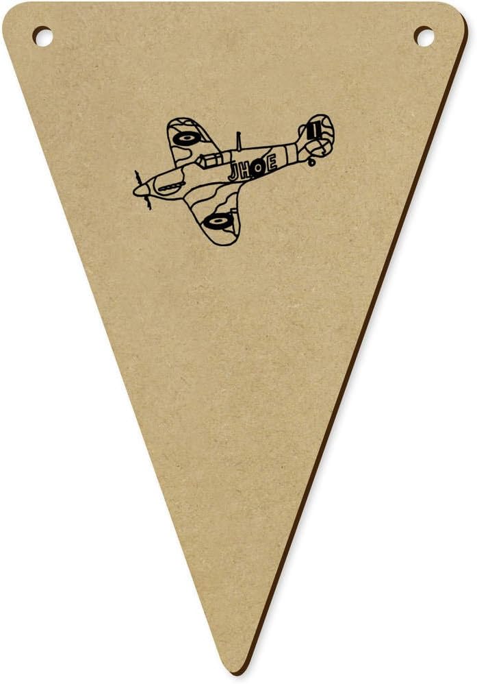 Azeeda 5 Pack Hurricane Plane Wooden Bunting Flags