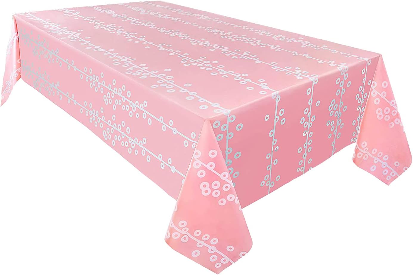 6-Pack Premium Pink Dot Tablecloths 54x108 Waterproof Heavy-Duty Rectangular Covers