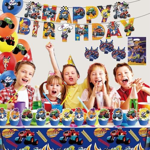 133 Pcs Monster Truck Birthday Supplies Decorations