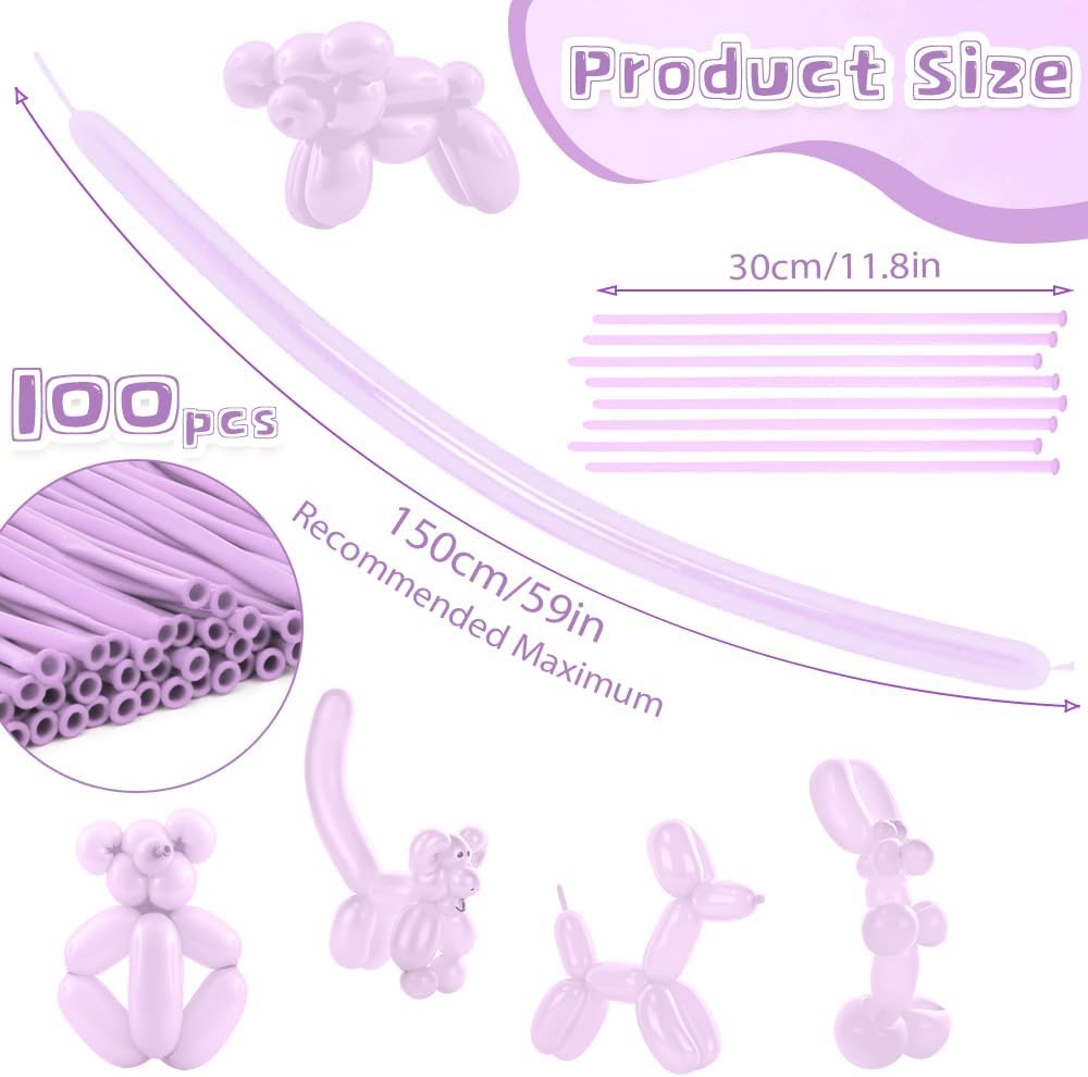260Q Purple Long Balloons for DIY Decorations