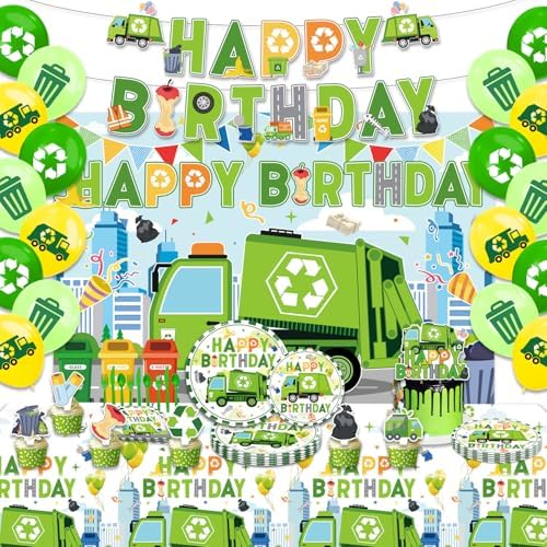 Trash Truck Birthday Decorations Set