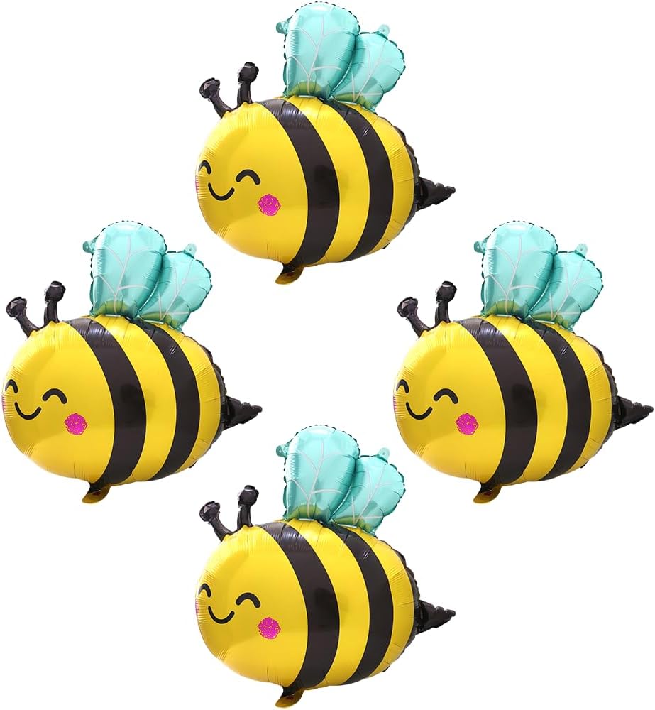 4 Pack Cute Honeybee Balloons Birthday Party Decorations
