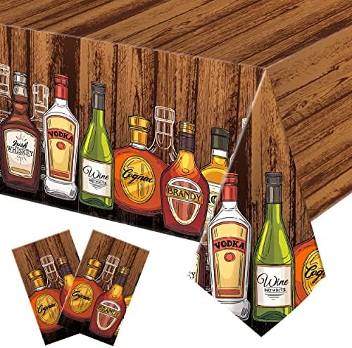 Whiskey Party Tablecloths 2Pcs Decor for Birthday Events