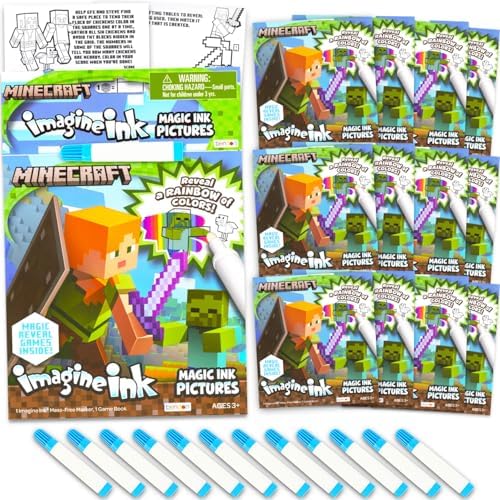 Minecraft Imagine Ink Coloring Book Set 12 Pack