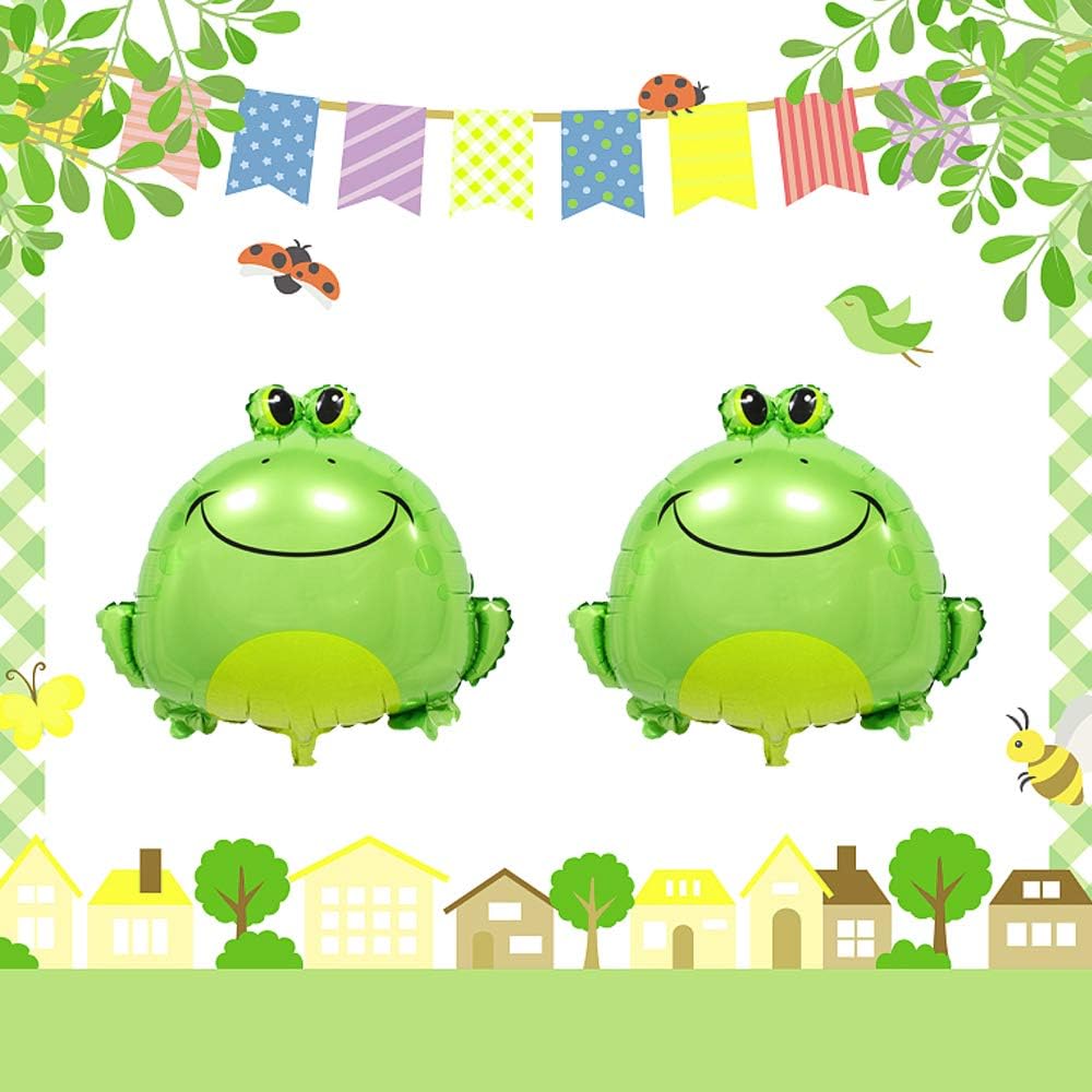 Frog Balloons Green Large Inflatable Foil Mylar Balloons 5PCS