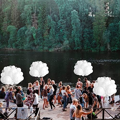 Dandy Decor 60 Pack White Balloons with Confetti