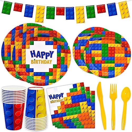 Dylives 180 Pcs Building Block Party Supplies Set