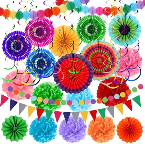 Telooco 33pcs Fiesta Decorations Set