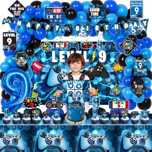 9th Birthday Decorations for Boys Gaming Theme