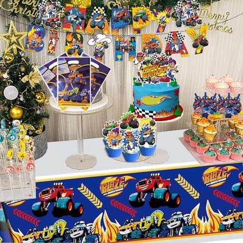133 Pcs Monster Truck Birthday Supplies Decorations