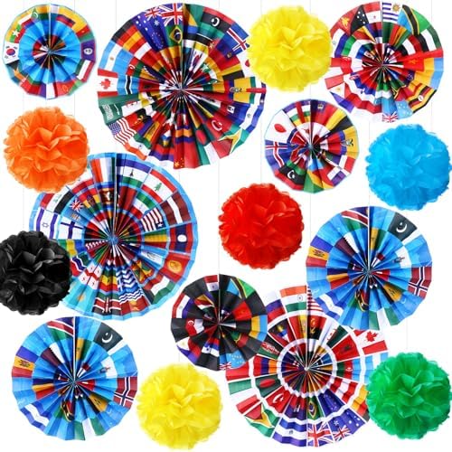 Outus 21 Pcs International Flags Classroom Decorations