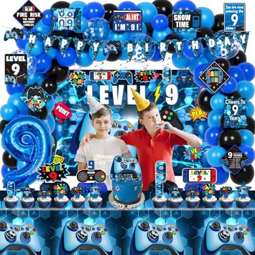 9th Birthday Decorations for Boys Gaming Theme
