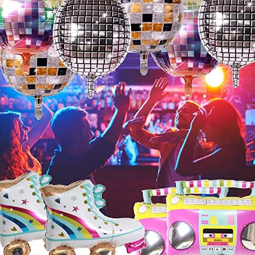 10 PCS Rainbow Foil Balloons 22 Inch Retro Party Decor